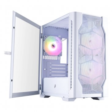 Корпус 1STPLAYER DK D4-M ARGB White / mATX / 2x140mm & 1x120mm ARGB fans  / D4-M-WH-2F7-14-W-1F7-W